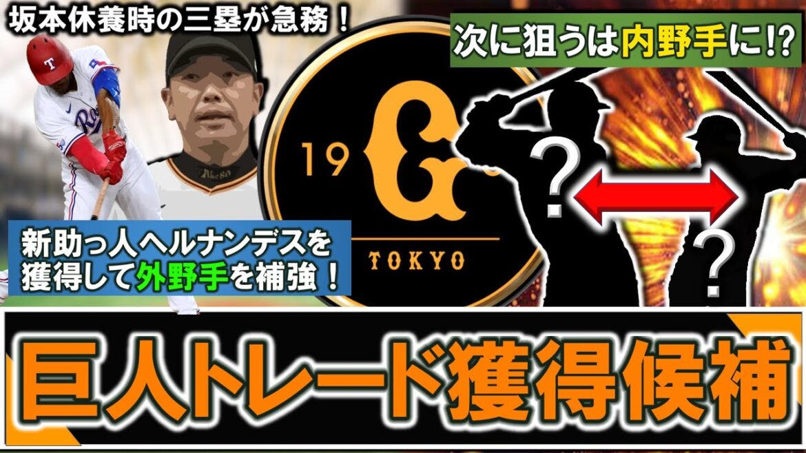 【巨人トレード獲得候補チェック】新助っ人として『ヘルナンデス』を獲得し外野手を補強した巨人！次に狙うのはやはり坂本の休養時に三塁としても出れる『内野手』と噂される中で、各球団２軍で注目の選手は！？