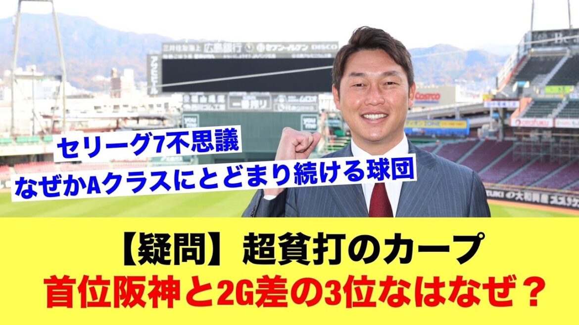 セリーグ7不思議「なぜカープは超貧打なのに首位阪神と2G差の3位なのか？」【野球スレ】