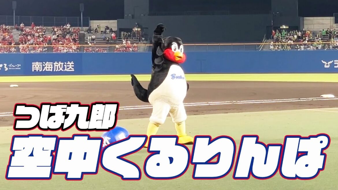 失敗したけど。。。つば九郎空中くるりんぱ｜2024年5月15日広島戦（松山）