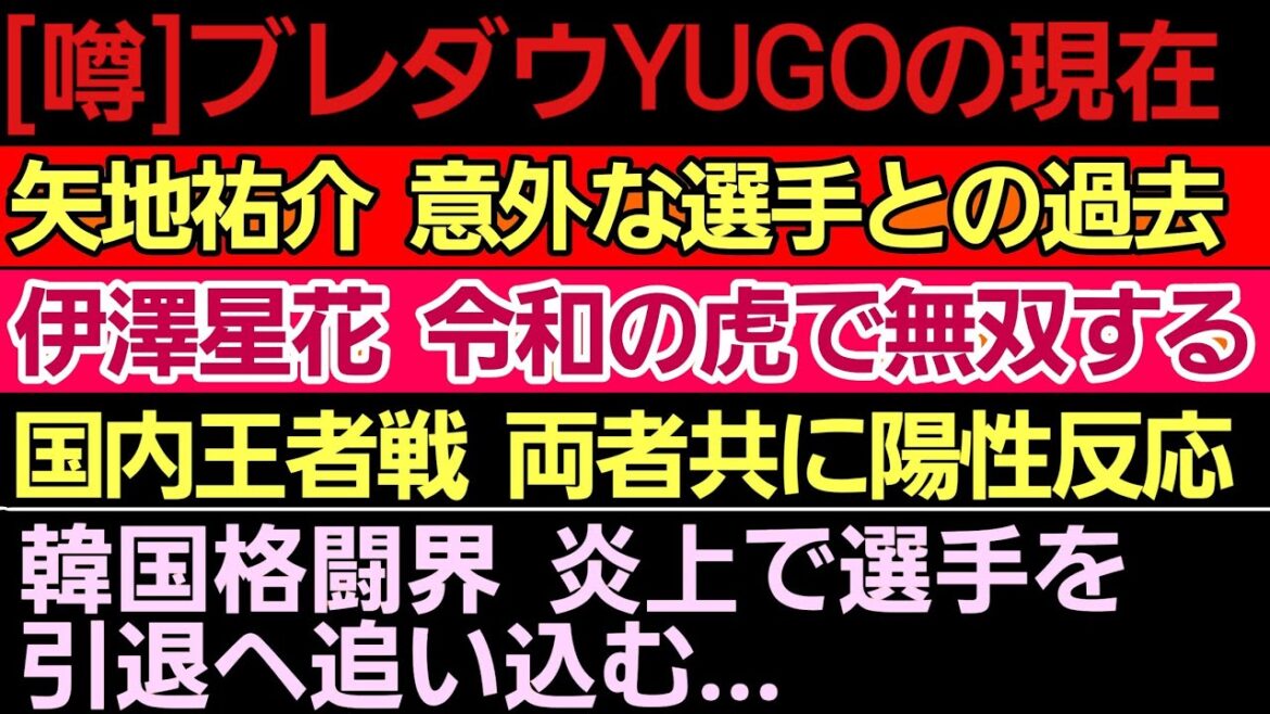 【噂】ブレイキングダウンYUGOの現在〇矢地祐介 超意外な選手とバイトの過去〇伊澤星花『令和の虎』出演で無双〇フルトン『井上尚弥vsネリ』感想〇国内王者戦 両者共に陽性反応〇白川陸斗 DEEPで試合