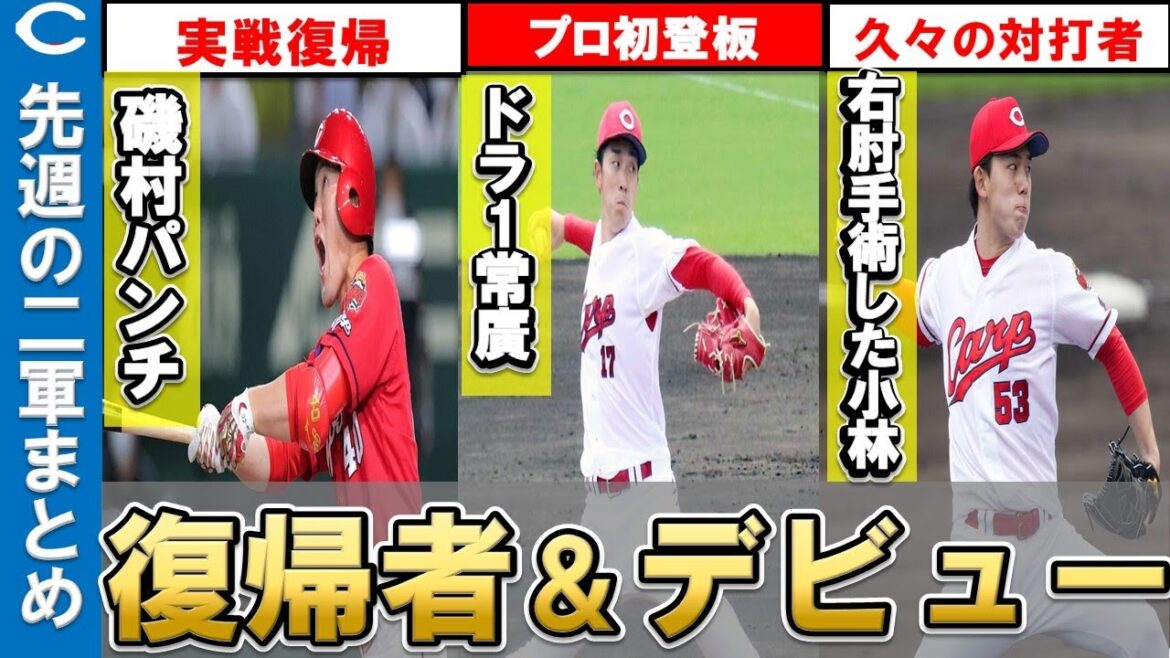 【二軍朗報】常廣デビュー戦を分析！磯村は待望の実戦復帰！右肘手術小林も順調な回復【広島東洋カープ】