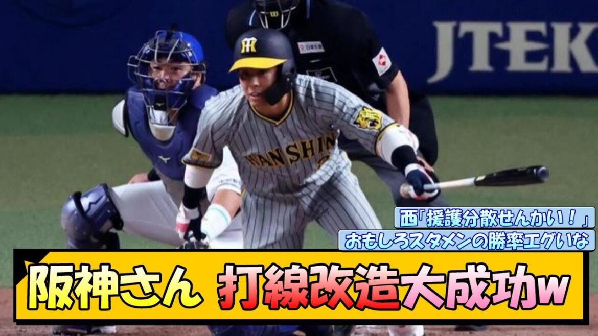 阪神さん、打線改造大成功www【なんJ/2ch/5ch/ネット 反応 まとめ/阪神タイガース/岡田監督/西勇輝/井上広大/中野拓夢/原口文仁/糸原健斗/梅野隆太郎】