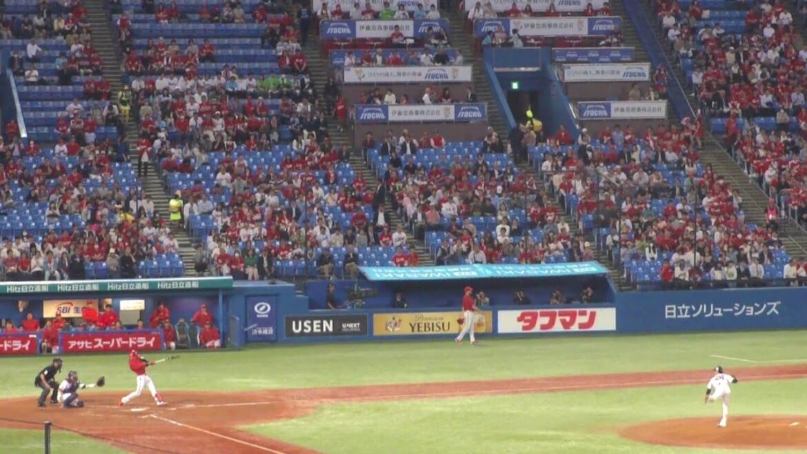 広島 二俣翔一 プロ初ホームラン 第1号　ヤクルト vs 広島　2024年4月25日(木)