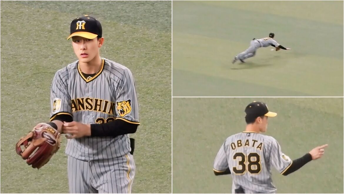 【華麗な技でもクールな表情】小幡竜平、三遊間抜けそうな打球にダイビングキャッチ！素早く二塁に送球でアウトに！直後に中野との連携で4-6-3のゲッツー完成！ 2024.5.16