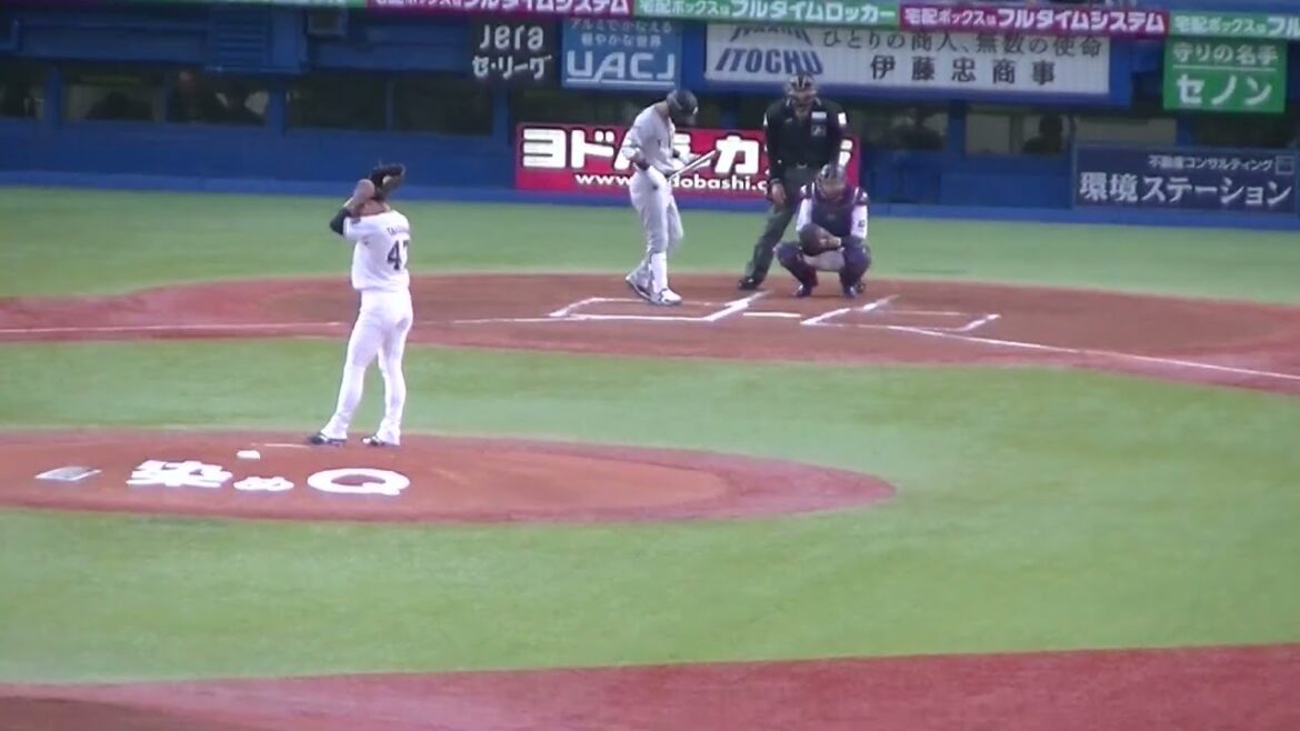 吉川尚輝から見逃し三振奪う高橋奎二（2024年4月11日 ヤクルトスワローズ 対 読売ジャイアンツ）