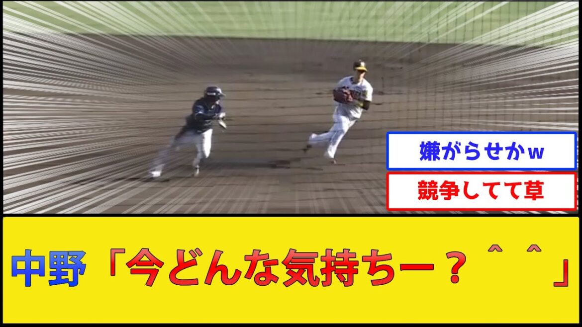 阪神・中野、帰塁するランナーと並走してしまう【阪神タイガースvs東京ヤクルトスワローズ】【プロ野球なんJ 2ch プロ野球反応集】