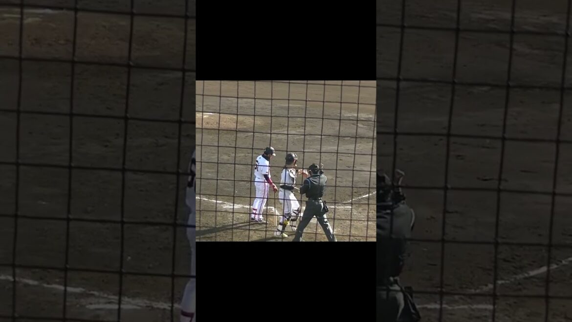 巨人 増田陸ストライク判定に呆然（2024年3月3日 練習試合 読売ジャイアンツ対 尚武フェニックス）