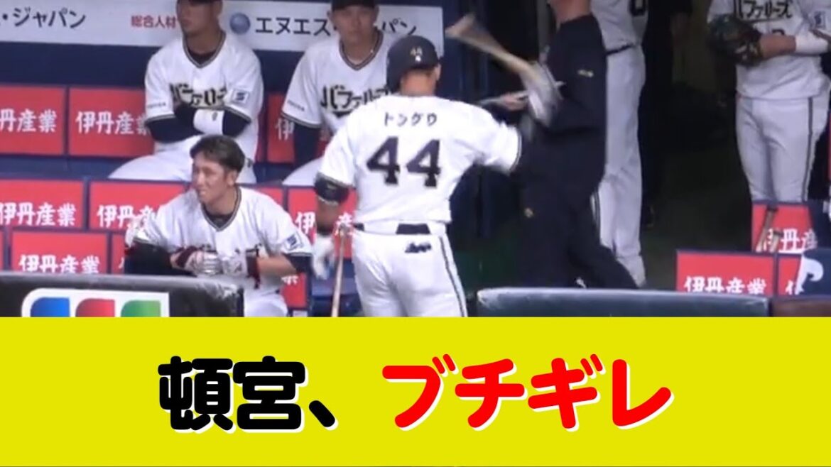 オリックス・頓宮、ブチギレバット叩きつけ…