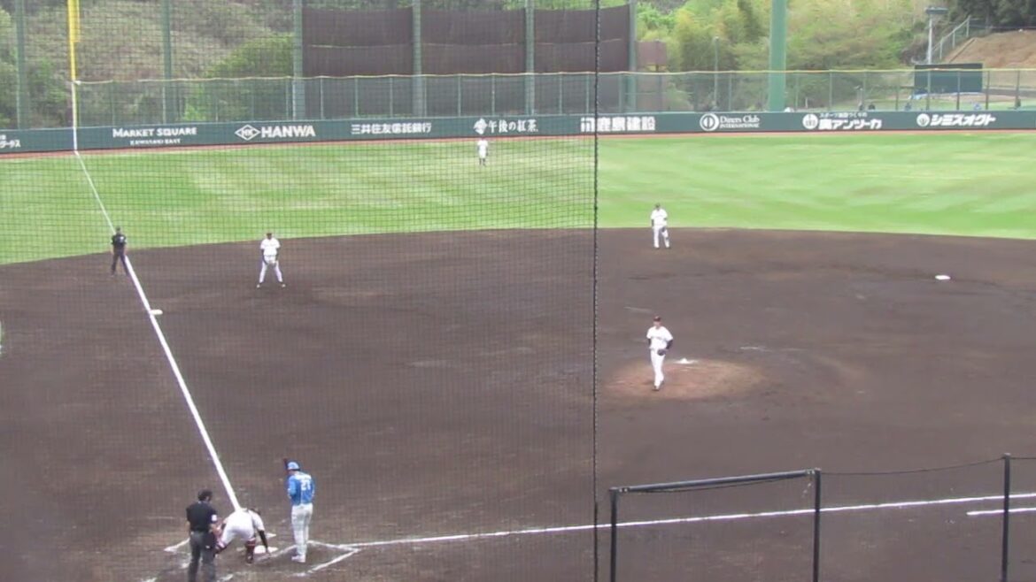 古川裕大を三振にとる直江大輔＜読売ジャイアンツ 対 日本ハムファイターズ 2024年4月18日＞