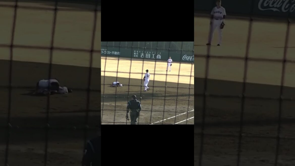 ファースト増田陸ファインプレーで盛り上がる（2024年3月3日 練習試合 読売ジャイアンツ対 尚武フェニックス）