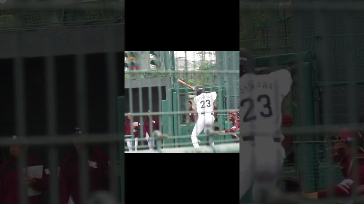 ロッテ石川慎吾のバッティングフォーム（春季教育リーグ 千葉ロッテマリーンズ対 楽天ゴールデンイーグルス） ＃2024年3月5日