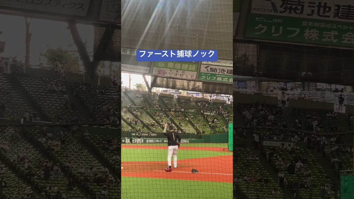 オリックスバファローズ T-岡田 ファースト捕球ノック #プロ野球  #ベルーナドーム  #オリックスバファローズ  #t岡田  #守備練習 #ノック #捕球