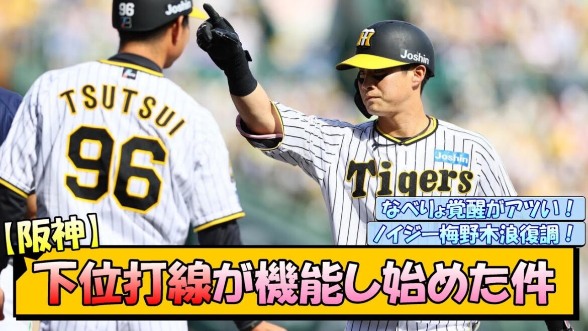 【阪神】なべりょ覚醒、ノイジー梅野木浪復調！下位打線が機能し始めた件【なんJ/2ch/5ch/ネット 反応 まとめ/阪神タイガース/岡田監督/渡邉諒//梅野隆太郎/木浪聖也】