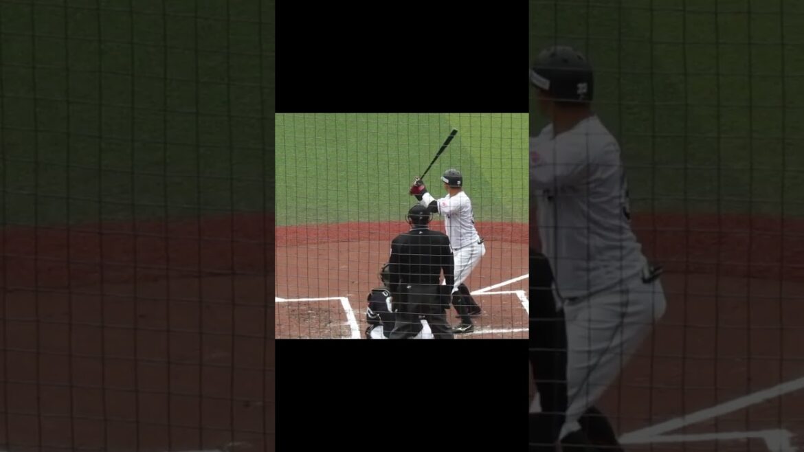 マリーンズ 佐藤都志也の2024バッティングフォーム千葉ロッテマリーンズ対ソフトバンクホークス2024年3月8日