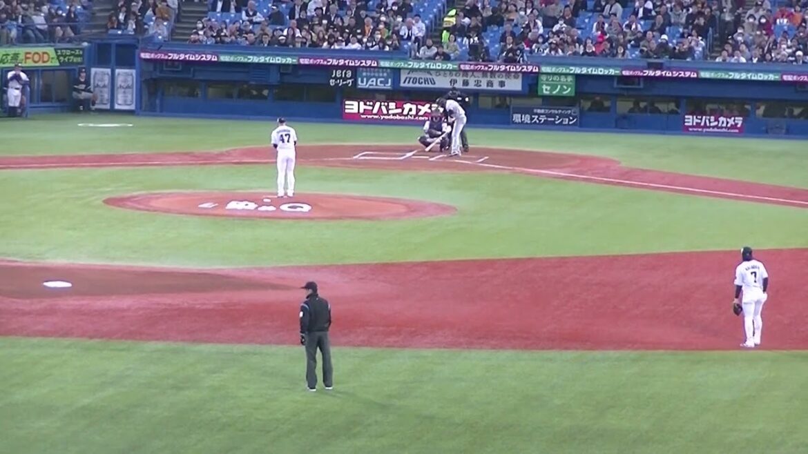 萩尾匡也から見逃し三振奪う高橋奎二（2024年4月11日 ヤクルトスワローズ 対 読売ジャイアンツ）