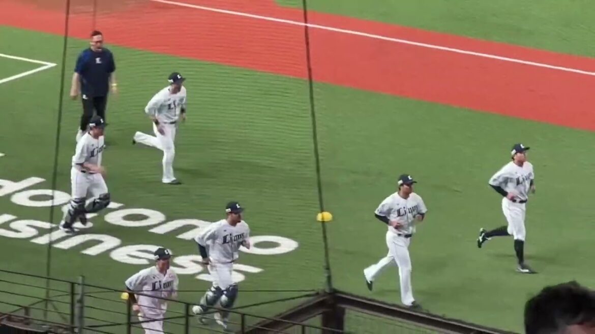 どうしてもなんとなく元気なく見えてしまうライオンズの試合前ウォーミングアップ【西武vsオリックス】2024/5/24