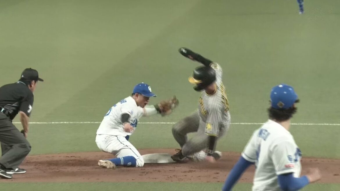 阪神タイガース 井上広大 プロ初盗塁 2024/5/16 中日 vs. 阪神 9回戦 ＠バンテリンドーム