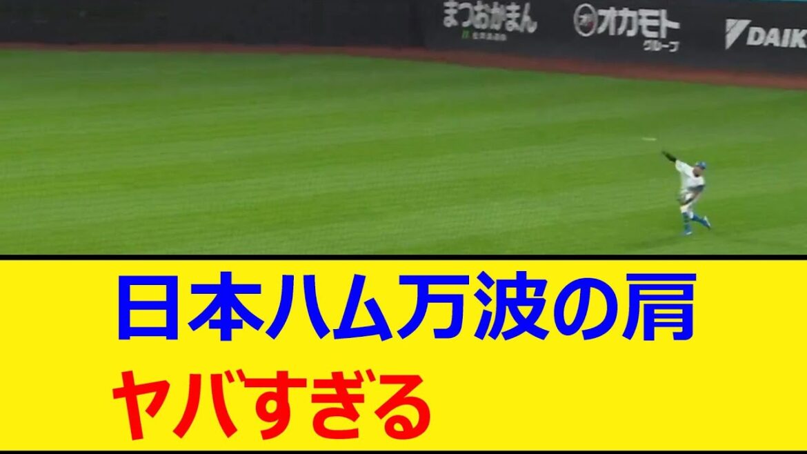 日本ハム万波の肩、ヤバすぎる【プロ野球、なんJ、なんG反応】【5ch、2chまとめ】【北海道日本ハムファイターズ、日ハム、万波中正、レーザービーム、強肩、エスコンフィールド北海道、札幌ドーム】