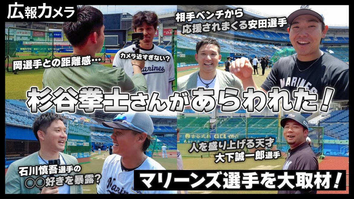 杉谷拳士さんが2024シーズンZOZOマリン初見参！選手との会話をカメラが撮影！【広報カメラ】
