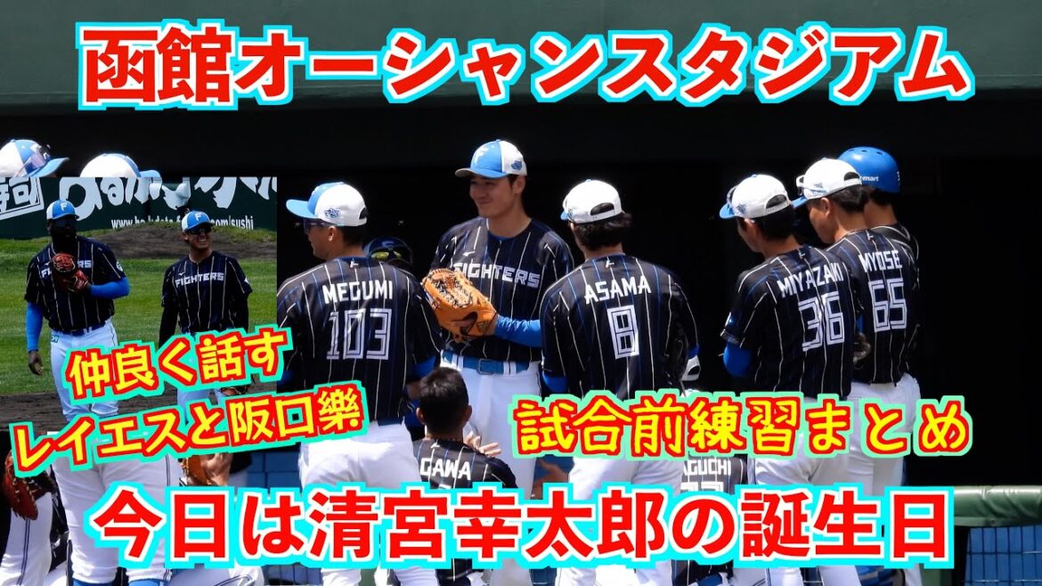 【20240525】【函館】今日は清宮幸太郎の誕生日。試合前練習まとめ。阪口樂、レイエス、進藤勇也、清宮幸太郎など登場