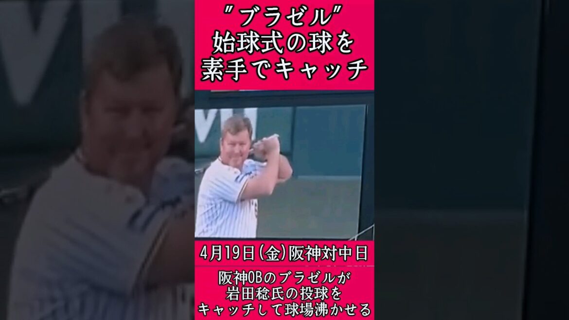 【阪神】"ブラゼル"が始球式でまさかのハプニング！ #阪神 #阪神タイガース #ブラゼル #shorts