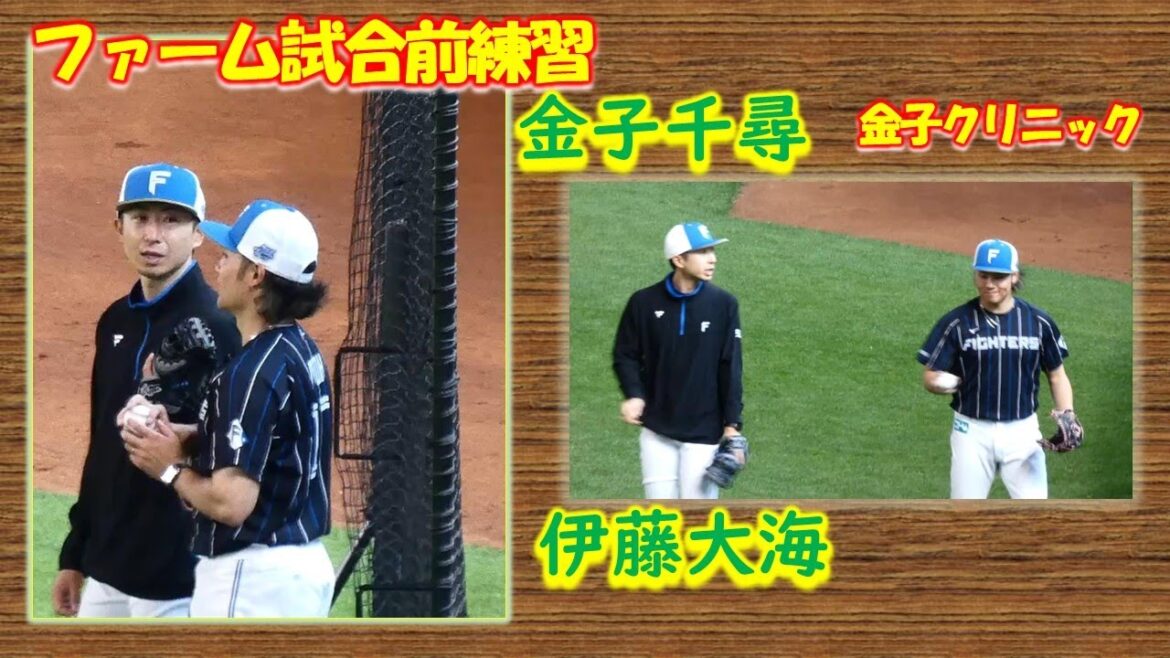 【20240526】【エスコン】金子千尋　伊藤大海と話す　ファーム試合前練習　金子クリニック