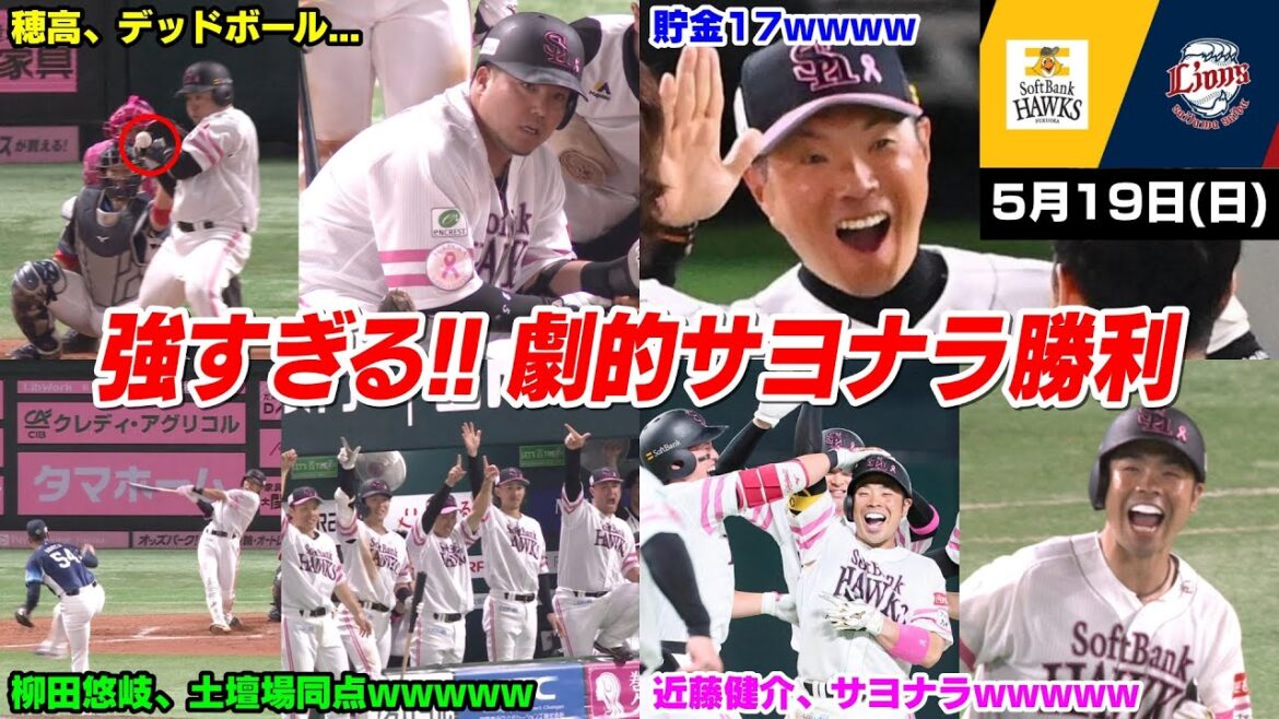 今日の穂高、ホークスファン歴10年の武内にカモられ発狂してたら、まさかの近藤健介さんのイケメンすぎる劇的サヨナラ勝利で大発狂WWWWWWW【2024/5/19】