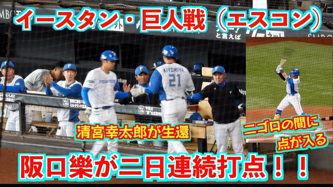 【20240526】阪口樂の二ゴロの間に貴重な追加点。点差が広がる。