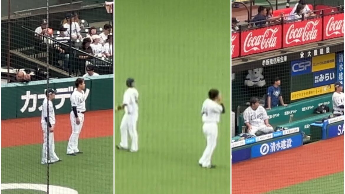 昨日の逆転劇をビジョンで見るライオンズの選手たち【西武vsオリックス】2024/5/26