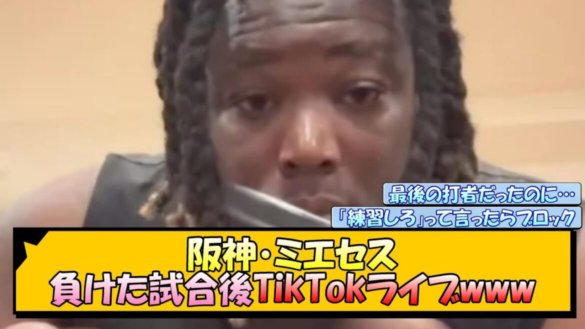 阪神・ミエセス 負けた試合後TikTokライブwww【なんJ/2ch/5ch/ネット 反応 まとめ/阪神タイガース/岡田監督】