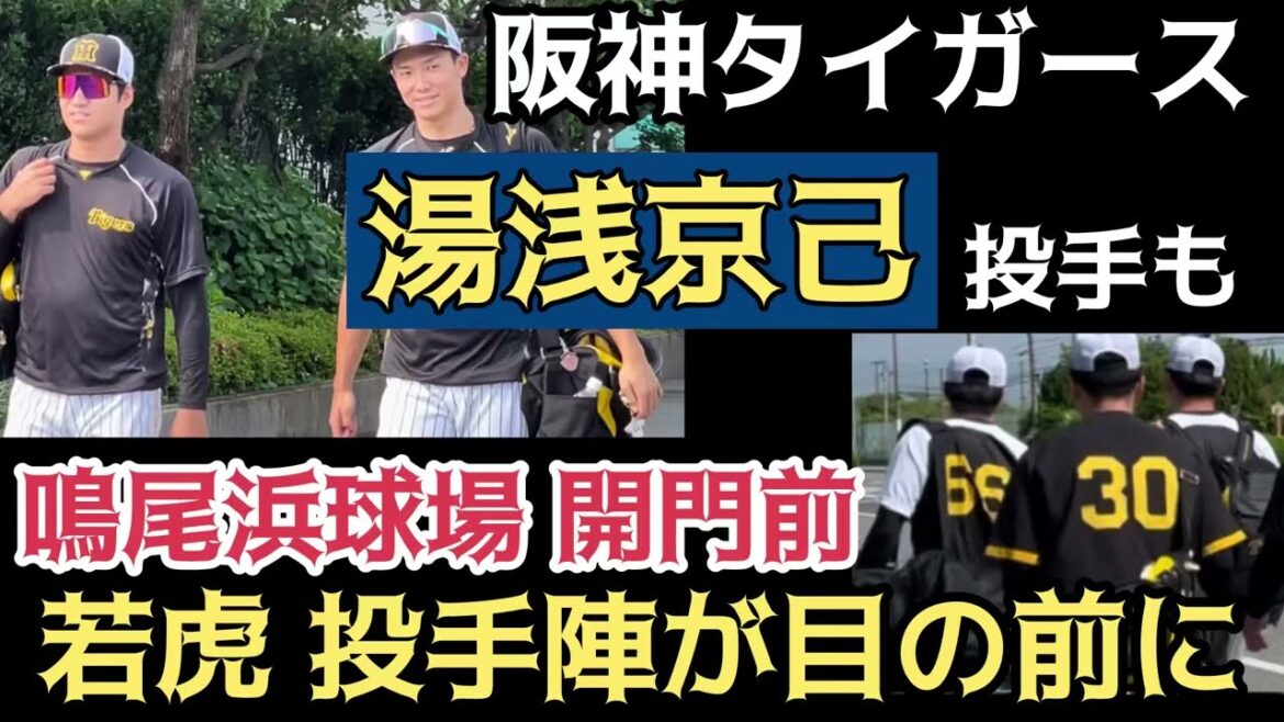 【選手が近く】 #阪神鳴尾浜球場 開門並び中に #阪神タイガース 投手陣が！1軍選手も。 24.5.24.