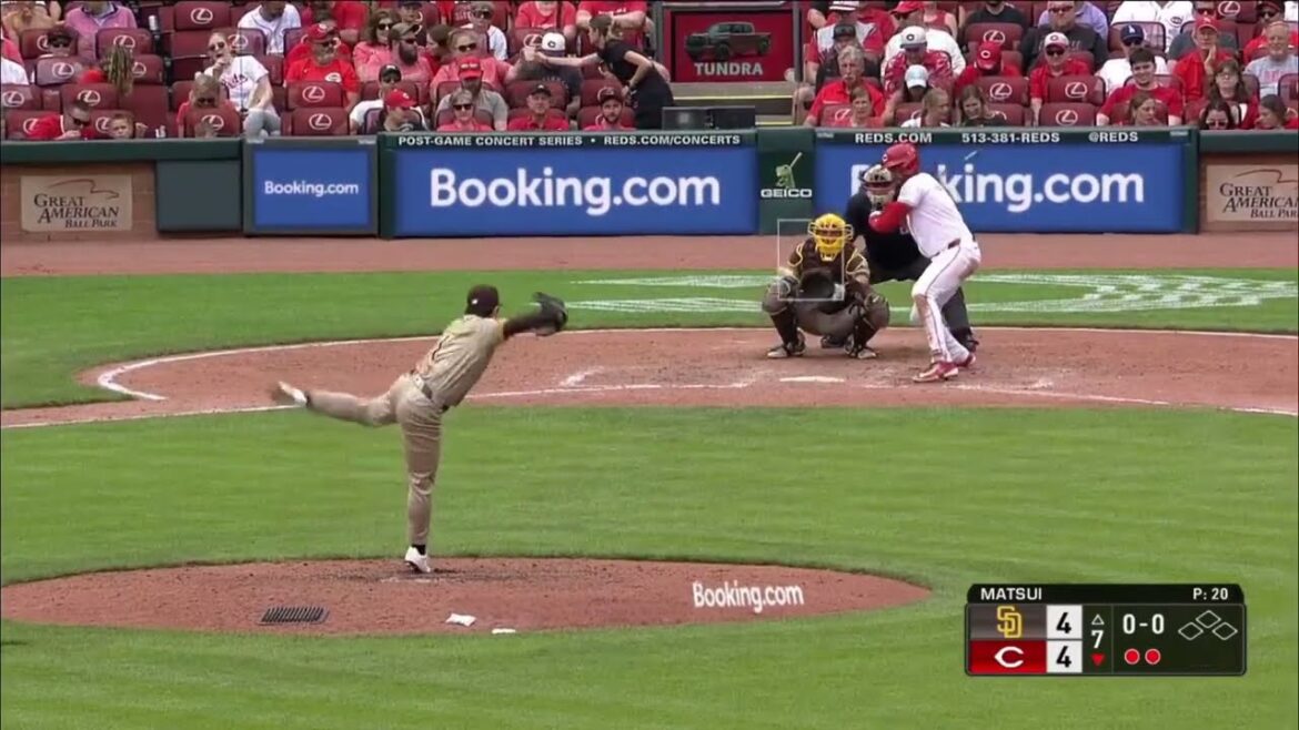 松井裕樹、デラクルーズから三振を奪う！1.1回を無失点！キレキレのスイーパーで空振り三振に!!