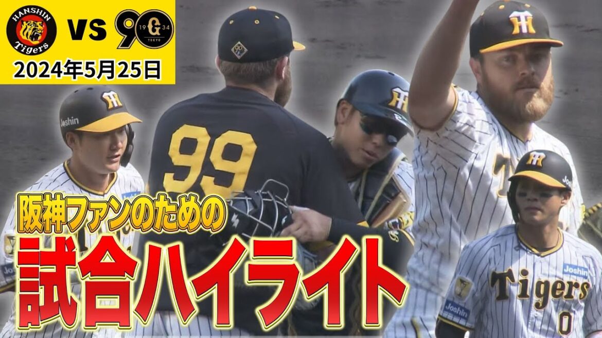【5月25日 伝統の一戦ハイライト】今日は快勝！！ビーズリー好投＆なべりょー今季第一号HR！（2024年5月25日 阪神3－0巨人）#サンテレビボックス席