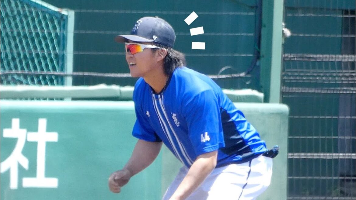 笑顔が素敵な石上くん守備練習 サングラスで目見えんけど 【横浜DeNAベイスターズ 2024/5/11】【ファーム】