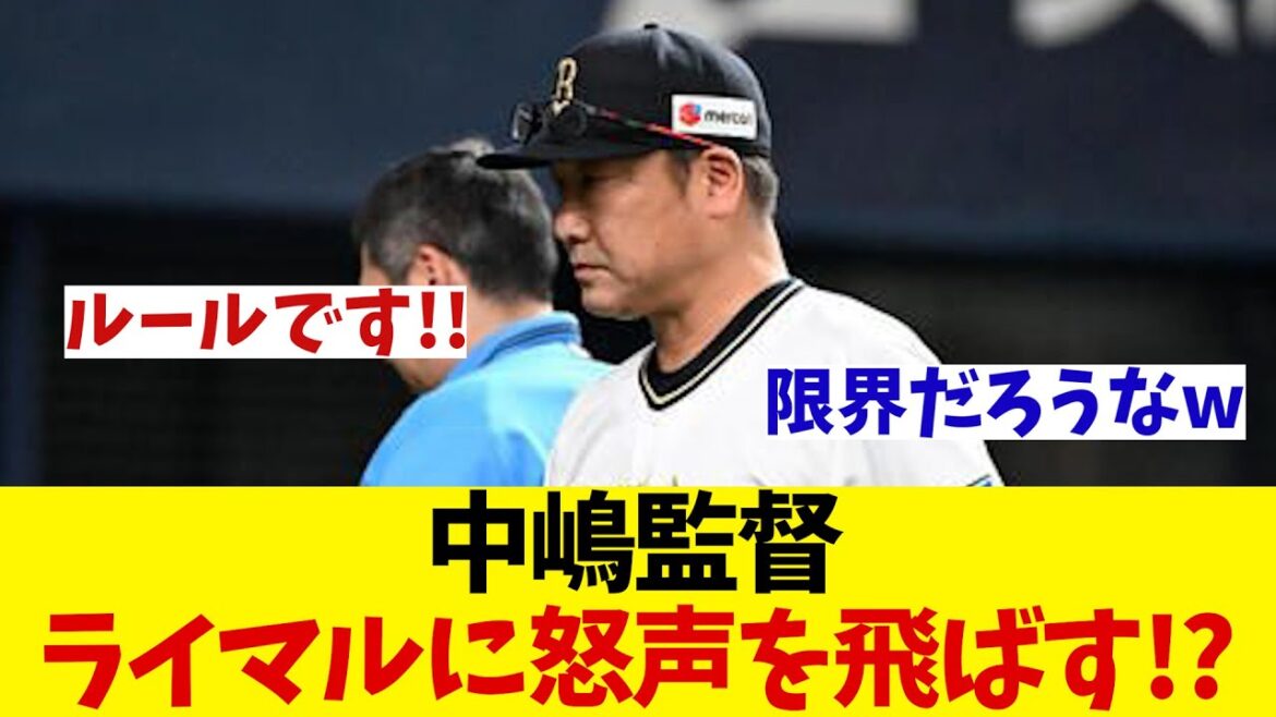 オリックス・中嶋監督　ライデルマルティネスに激怒！？【野球情報】【2ch 5ch】【なんJ なんG反応】