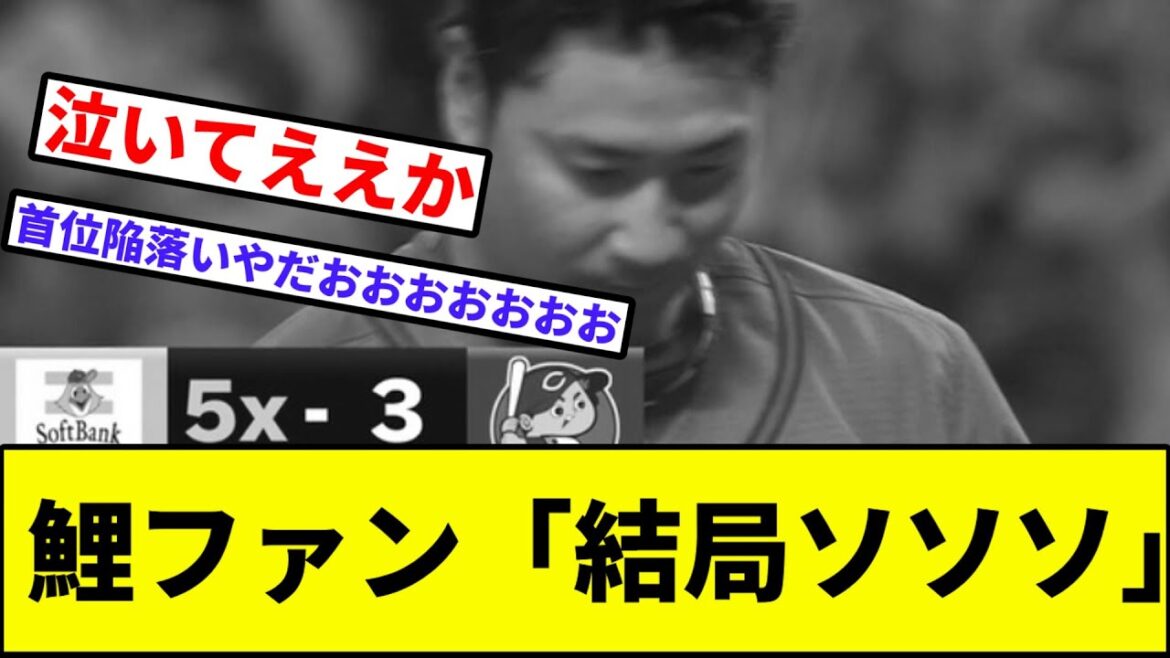 【辛いさん、辛い】鯉ファン「結局ソソソ」【なんJ反応】【プロ野球反応集】【2chスレ】【1分動画】【5chスレ】【新井】【島内】【近藤健介】【サヨナラ】【田中広輔】【ソフトバンク】【広島カープ】