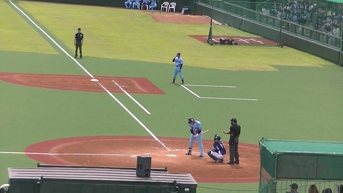 橋本星哉をレフトフライに抑える西武 伊藤翔＜2軍・ヤクルトスワローズ対 西武ライオンズ  2024年5月26日＞