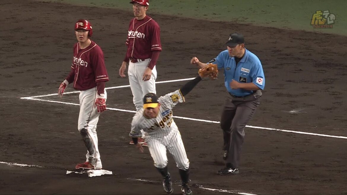 【間に合った】8回表、ショートゴロ、 #木浪聖也 選手が3塁しかアウトに出来ない状況で封殺を決める！【2024/6/4Ｔ－E】