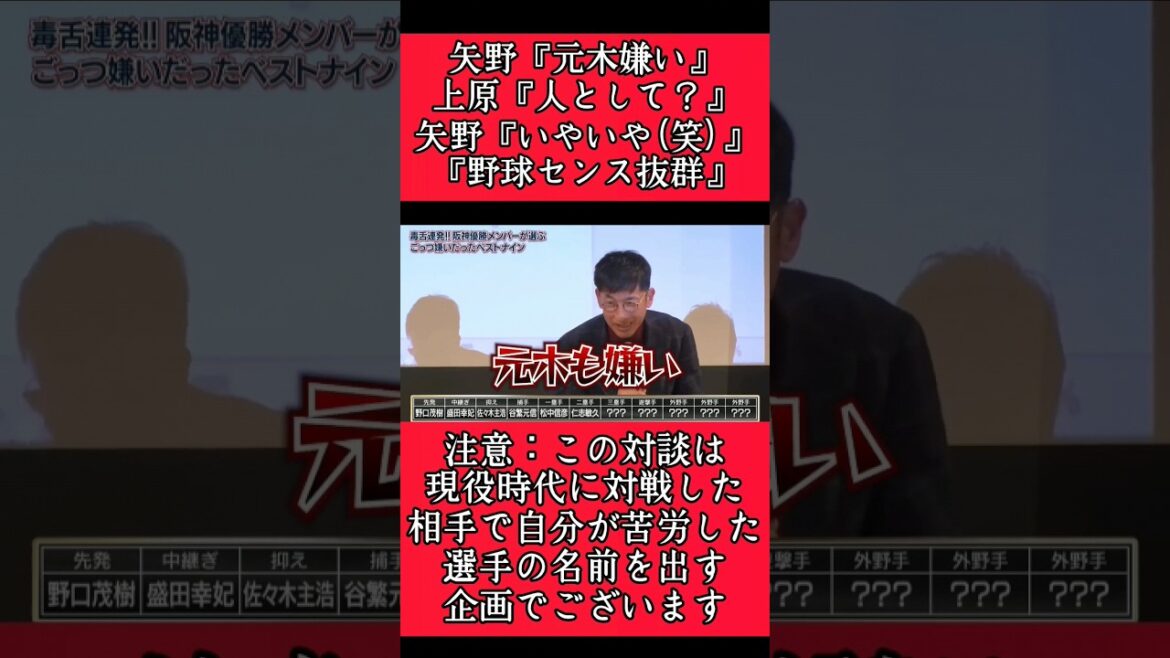 【阪神】矢野さんが現役時代に苦労した巨人元木！ #阪神 #阪神タイガース #矢野燿大  #shorts