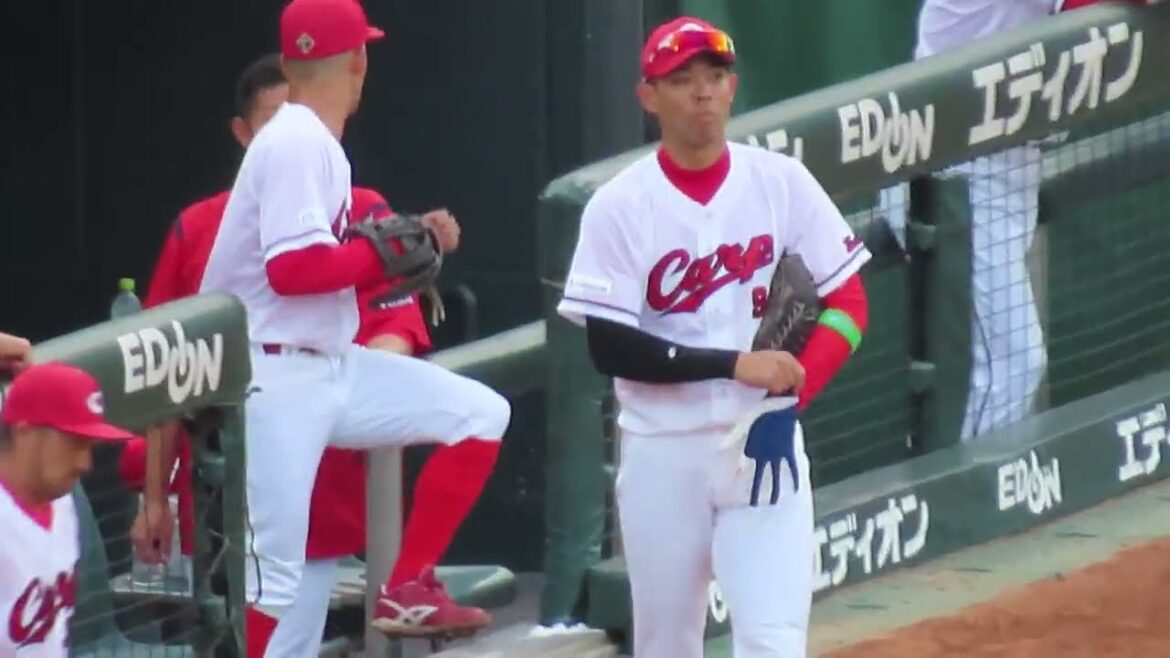 カープ 秋山翔吾　先頭打者ホームラン❗パフォーマンス席より　いいぞ❗いいぞ❗秋山コール👍️