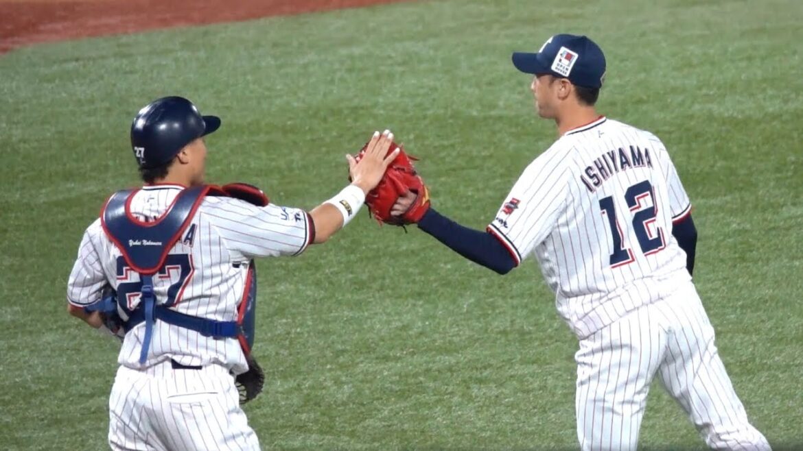 石山泰稚が締める！今日は久しぶりに延長なし！勝利の瞬間ハイタッチ 東京ヤクルトスワローズ 2024/06/05 交流戦
