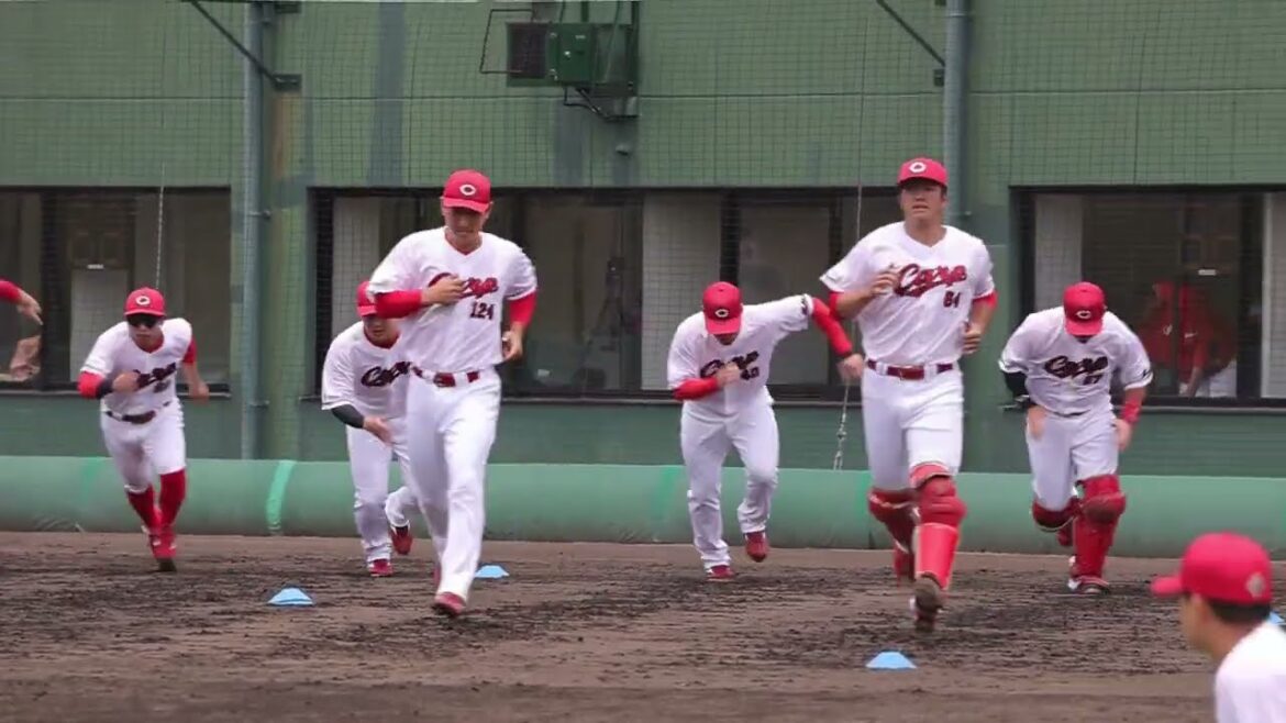 広島カープ二軍情報　野手陣　試合前ウォームアップ