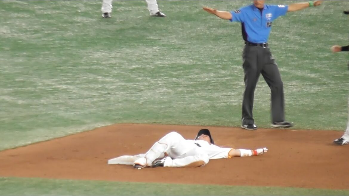 ついに出た‼︎巨人大城選手,復帰後初のタイムリーは三塁線を破る二塁打！最後は思いっきり仰向けに！巨人vsロッテ 9回裏