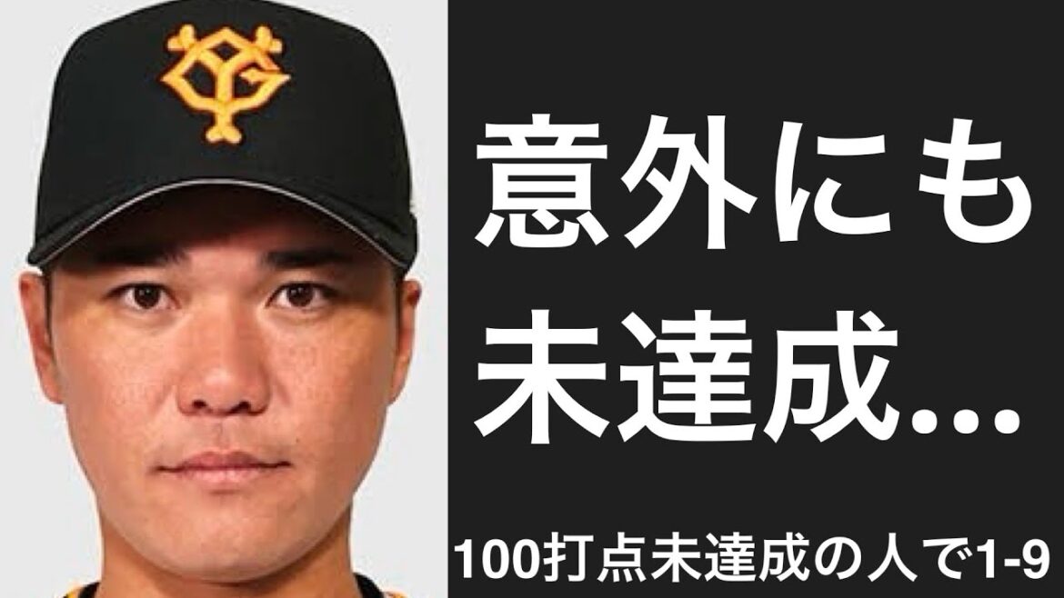 まだ一度も100打点以上を記録したことがない選手で1-9