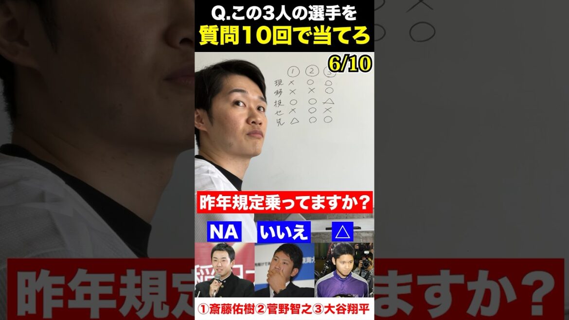 プロ野球アキネーター #斎藤佑樹 #菅野智之 #大谷翔平 #プロ野球 #アキネーター