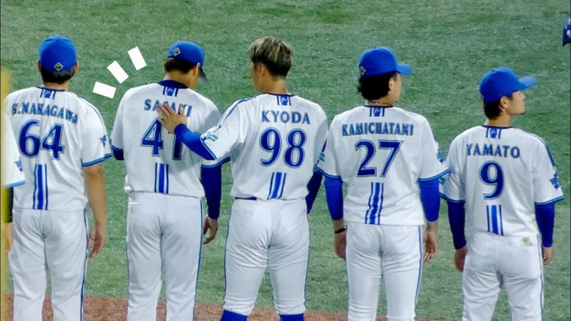 【バトルフェイス】佐々木選手にポンポンする京田選手 森選手にポンポンするオースティン選手【横浜DeNAベイスターズ 2024/5/29】