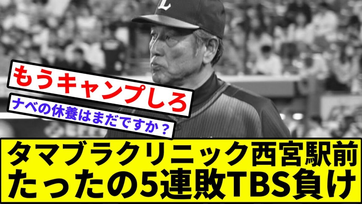 【虎vs獅子決戦】タマブラクリニック西宮駅前、たったの5連敗TBS負け【なんJ反応】【プロ野球反応集】【2chスレ】【1分動画】【5chスレ】【西武ライオンズ】【阪神タイガース】【佐藤輝明】