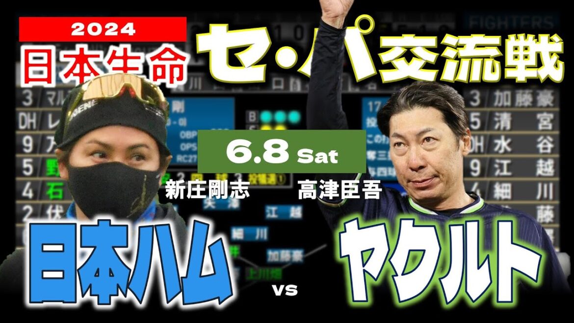 【日ハムライブ】2024年6月8日   “日本生命 セ・パ交流戦”  北海道日本ハムファイターズ vs 東京ヤクルトスワローズ戦  ＠神宮球場 データ解説実況ライブ