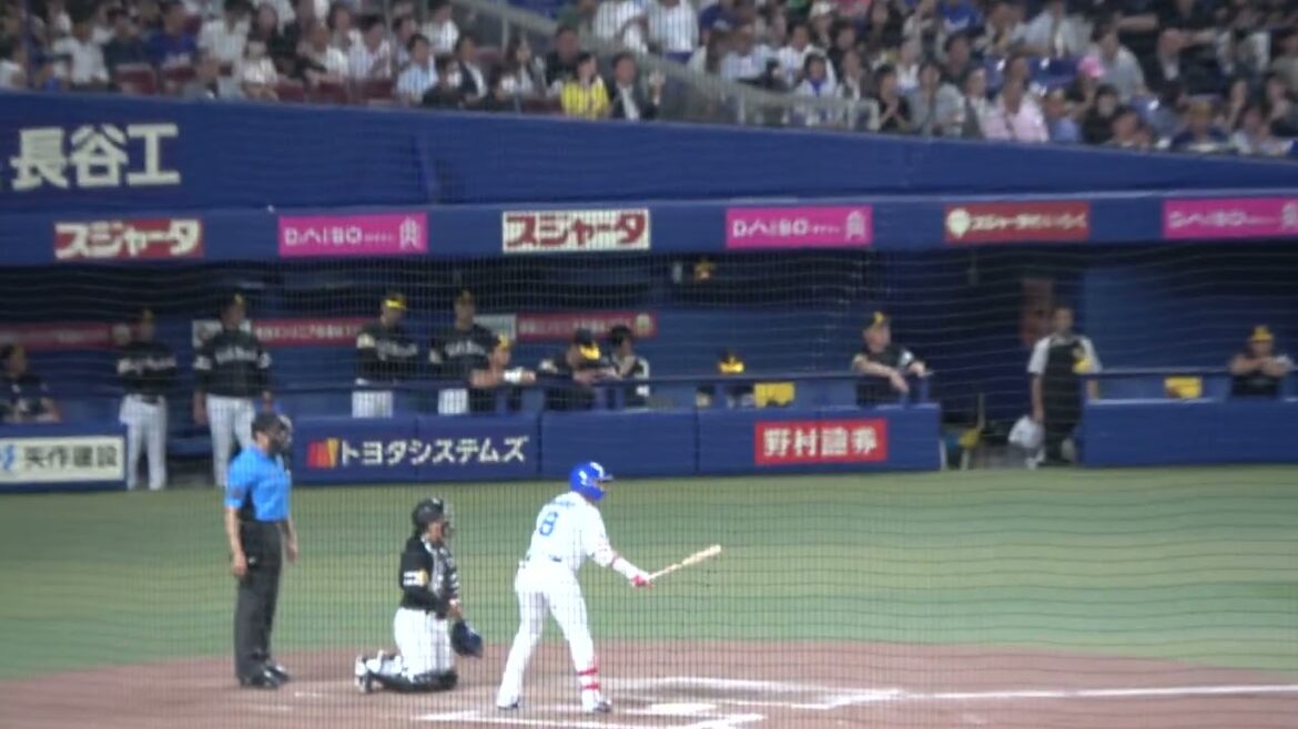 中日ドラゴンズ 大島洋平選手 代打 第1打席 ショートフライ VS 福岡ソフトバンクホークス 2024/6/6