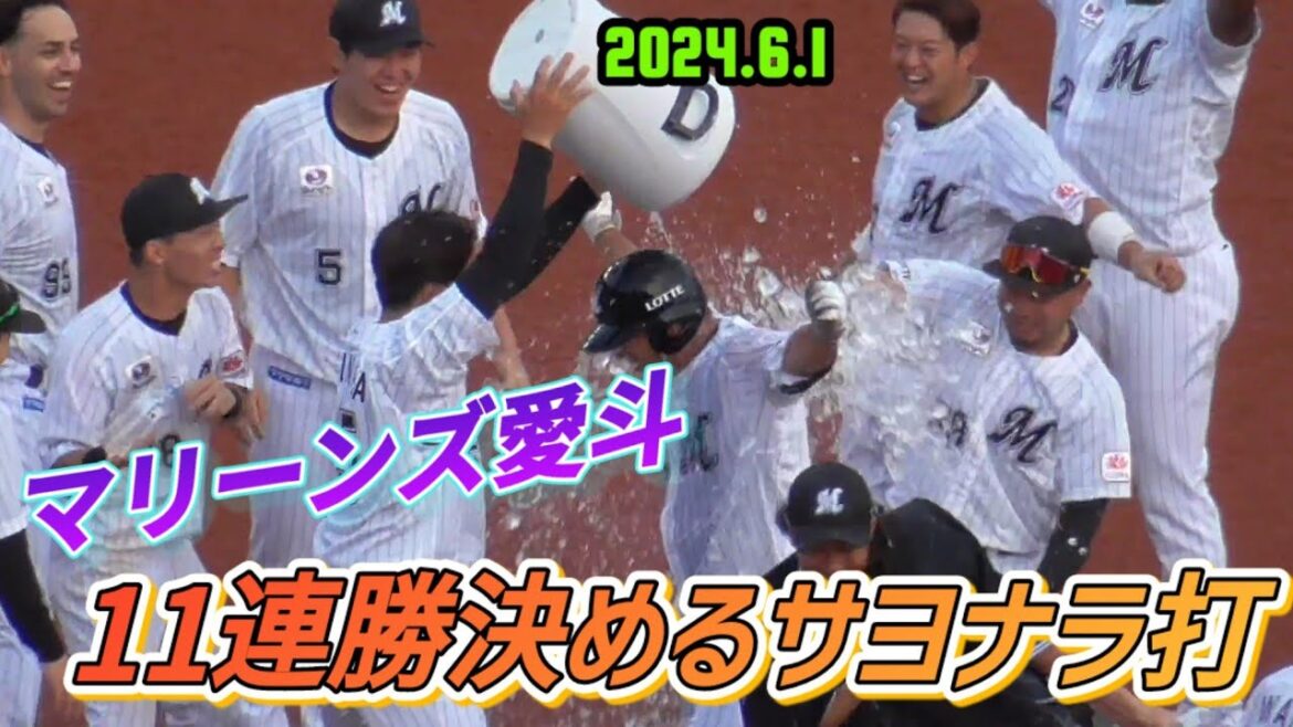 2024/6/1 愛斗サヨナラタイムリー！今日も競り勝ち破竹の11連勝!!（千葉ロッテマリーンズ）